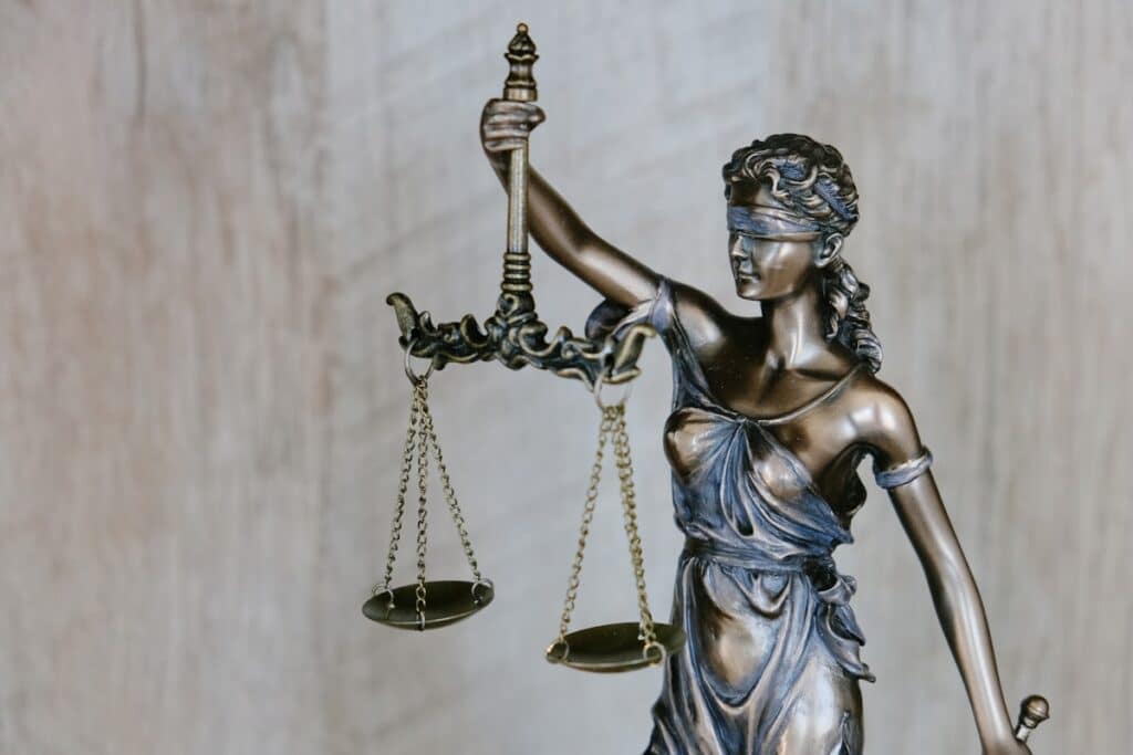 DWI defense attorney with scales of justice in Dallas Texas