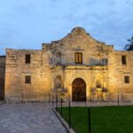 The Alamo in San Antonio Texas at dusk