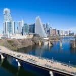 Aerial view of Austin skyline with bridges over the river  consumer protection attorney Austin guide